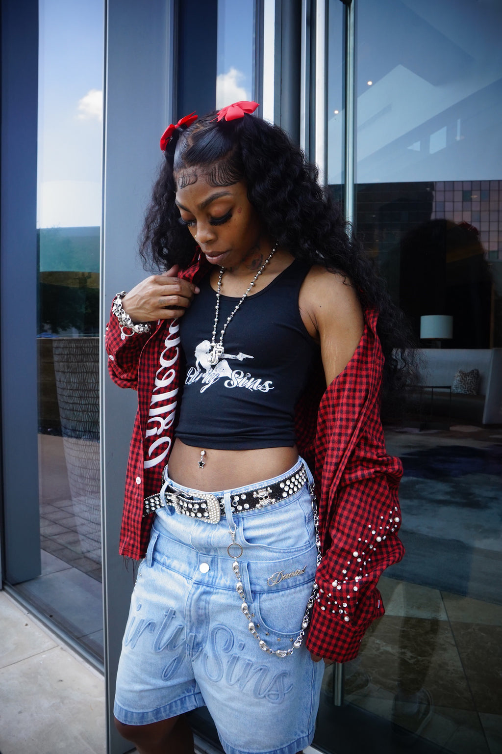 DIRTY SINS DENIM SHORTS
